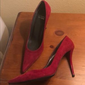 Red Suede Stuart Weitzman Pump